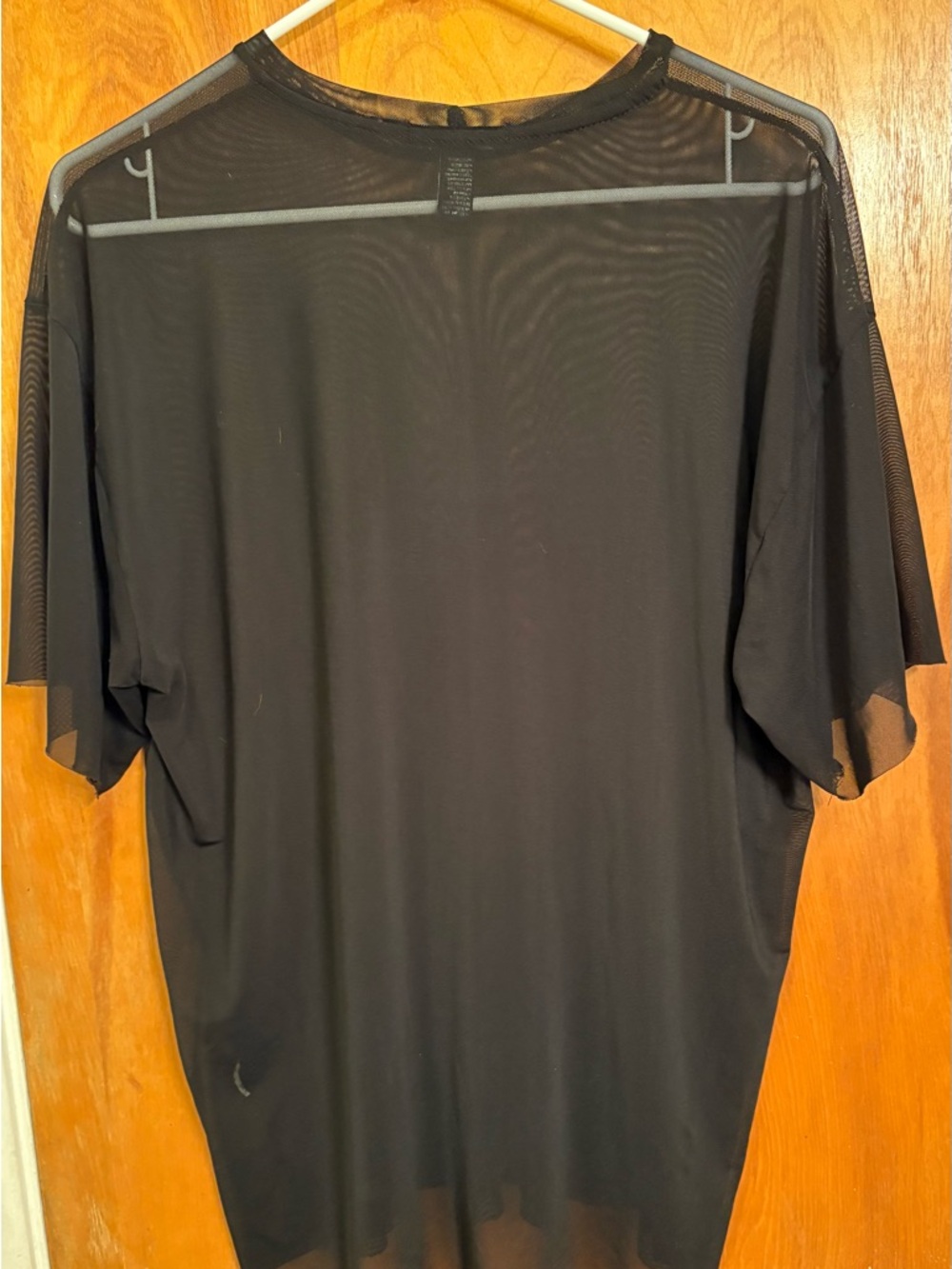 Forever 21 Black Sheer Mesh Shirt Top